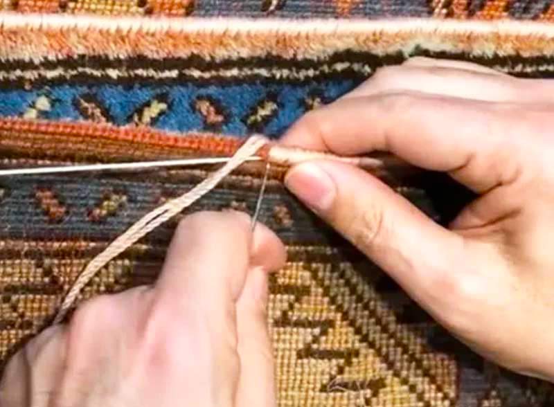 Restauration de tapis - La Perse LAINE ET SOIE  sur Lyon, Saint-Etienne, Bourg-en-Bresse et les alentours: Réparation restauration de tapis et tapisserie : réparation des lisières, restauration des franges de tapis, traitement des trames, resserrage des nœuds de tapis. Intervention sur sur Lyon, Saint-Etienne, Bourg-en-Bresse et les alentours